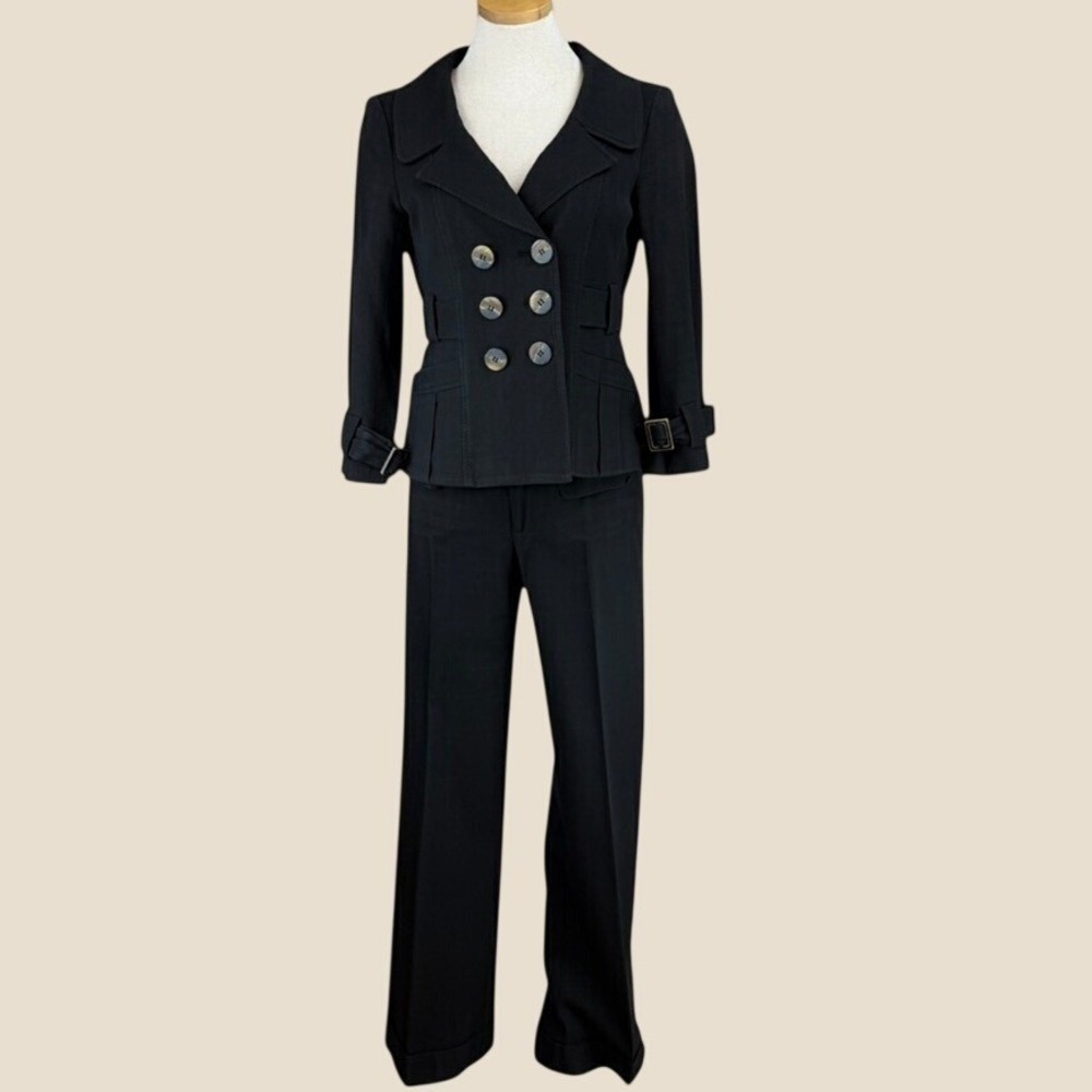 Vintage Y2K NANETTE LEPORE Womens Pant Suit|10/8|Double Breasted Wide Leg USA